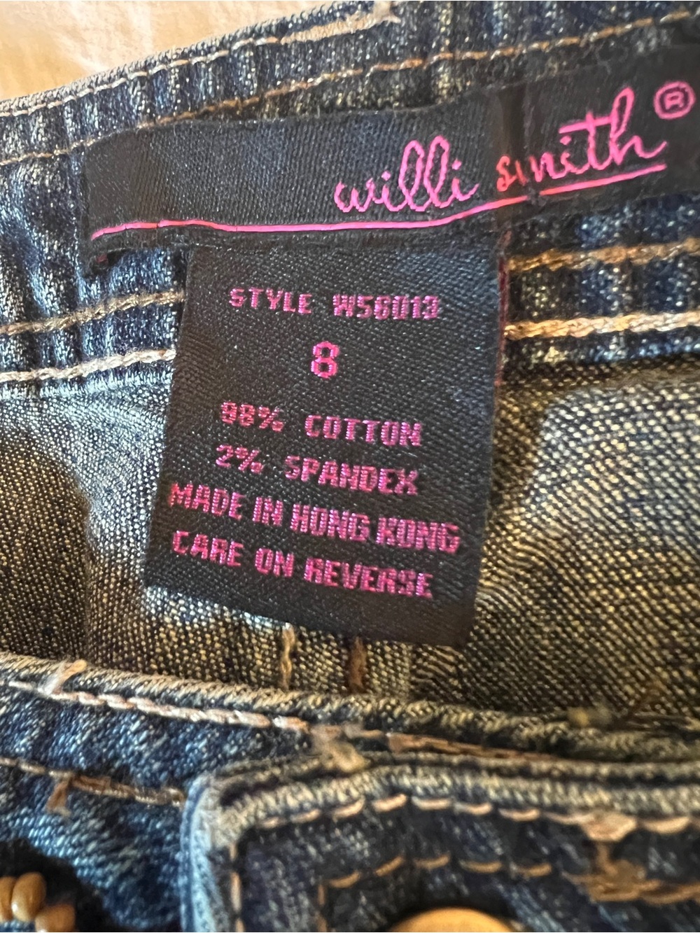 Willi Smith Embellished Flare Jeans Y2K Boho Peacock Beaded Denim 8 Festival - Picture 4 of 5